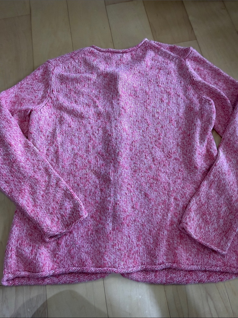 L L Bean cotton cardigan button front pink sweater - size XL - Picture 4 of 5